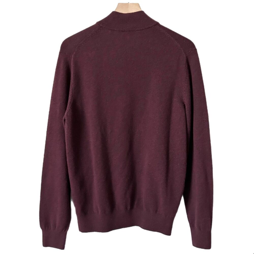 Faherty Mountain Quarter Zip Sweater Claret Heather Size Medium - Picture 4 of 6